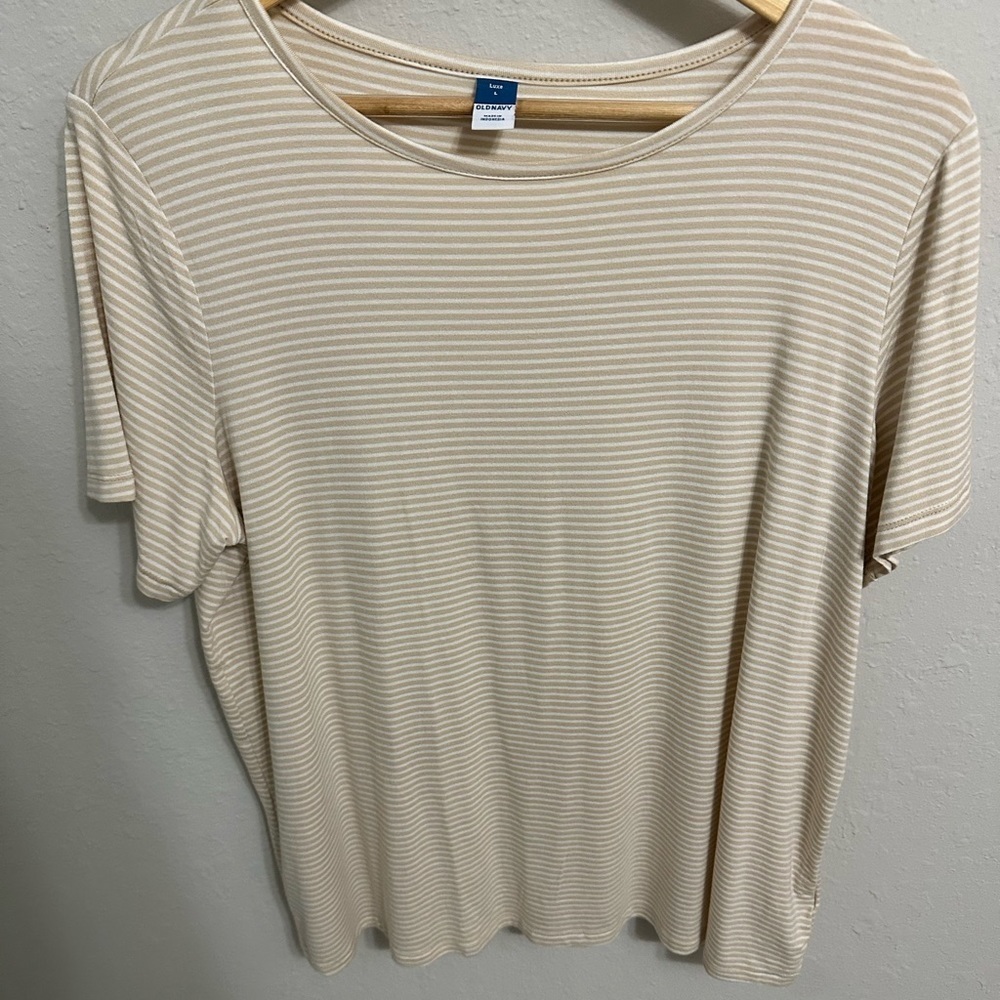 Old Navy Striped Luxe Short Sleeve Top - Picture 2 of 4